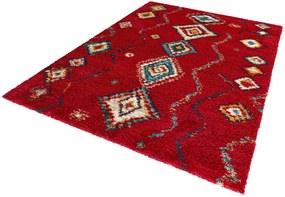 Dywan shaggy Nomadic Etno czerwony 80 cm x 150 cm