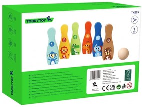 Tooky toy drewniane kręgle dla dzieci  6 szt. + piłka