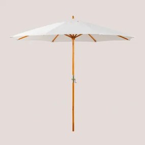 Parasol Z Tkaniny I Drewna (ø290 Cm) Cretas Gardenia Biel - Sklum