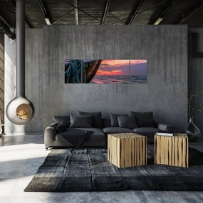 Obraz łodzi na brzegu (170x50 cm)