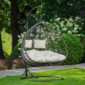 Fotel wiszący dwuosobowy Robert czarny PATIO