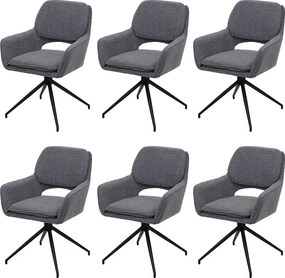 Krzesło do jadalni MCW-N74 (zestaw 6 sztuk),  szary