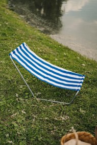 Składane leżak plażowy SAND, niebieskie paski