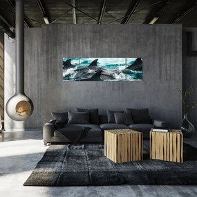Obraz - Delfiny w oceanie (170x50 cm)