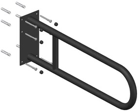 Uchwyt półokrągły stały czarny