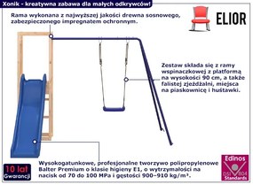 Ogrodowy plac zabaw ze zjeżdżalnią i huśtawką - Falso