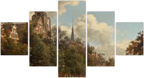Obraz - Jan van der Heyden, View Down a Dutch Canal, reprodukcje (125x70 cm)