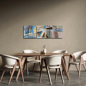 Obraz - Abstrakcja (z zegarem) (90x30 cm)