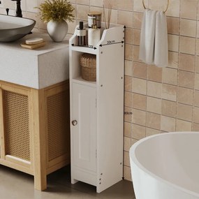 Szafka łazienkowa słupek drzwi biała wysoka półki nowoczesna loft 80 cm