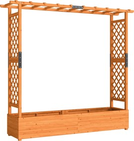 Outsunny Grządka z kratą i dachem, na kwiaty, owoce, warzywa, zioła, 196 x 44 x 181 cm, drewno, pomarańczowy | Aosom PL