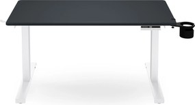 Biurko elektryczne z regulacją wysokości ergonomiczne biało-antracytowe,1200x600 mm: ARIA