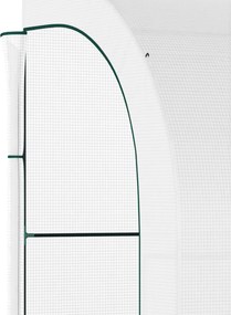 Outsunny Szklarnia ogrodowa z pokrywą foliową, UV-odporna, 3 poziomy, drzwi na zamku błyskawicznym, Biała