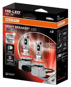 Zestaw 2x żarówka samochodowa LED NIGHT BREAKER SMART H8 PGJ19-1/7W/12V 6000K - Osram