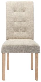 Zestaw 6 krzeseł VILLOSA - Tkanina i nogi z drewna - Kolor beżowy