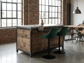 Zielone krzesło barowe KAST VELVET z czarną nogą