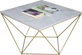 Nowoczesny stolik kawowy beton + złoty H7-N43