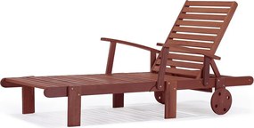 Składany leżak z drewna egzotycznego "Tokyo" - Mahoń - Brązowy mahoniowy