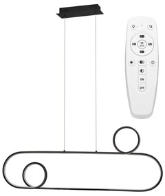 Lampa Sufitowa Wisząca LED APP808-CP Czarna + pilot