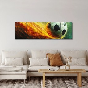 Obraz - Piłka nożna w locie (170x50 cm)