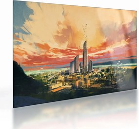 Obraz na szkle - Malowane miasto (70x50 cm)