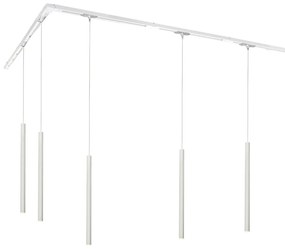 Nowoczesny system oświetlenia szynowego z 5 lampami wiszącymi biały 1-fazowy - Iconic Frini Nowoczesny Oswietlenie wewnetrzne