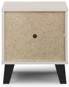 Szafka nocna z półką i szufladą kaszmir + dąb artisan A8-H10