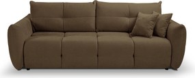 Masseno Sofa MODA z funkcją spania i pojemnikiem na pościel, Rozkładana sofa - Brązowy, WIND 22
