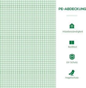 Outsunny Szklarnia Foliowa z Okienkiem Cieplarnia na Pomidory Skrzynia Inspektowa Wytrzymała 180x90x70cm Zielona | Aosom PL
