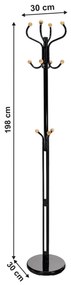 Wieszak stojący Vasil, połysk, 198 cm