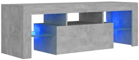 Szafka rtv ze szklanymi półkami i oświetleniem led szarość betonu Z0-F98