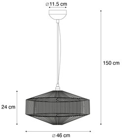 Japandi hanglamp bruin touw 46cm - SveaJapandi Oswietlenie wewnetrzne
