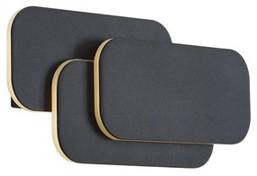 Nowoczesny Kinkiet / Lampa scienna czarny z wbudowaną diodą LED z 3-stopniową regulacją - Dias Nowoczesny Oswietlenie wewnetrzne