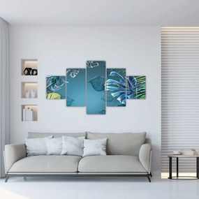 Obraz - Liście roślin tropikalnych (125x70 cm)