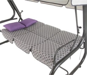 Huśtawka ogrodowa metalowa, 4-osobowa, rozkładana