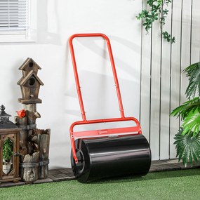 Outsunny Praktyczny Wał Ogrodowy, Ręczna Rolka do Traw, Wał do Trawy, Wałek Ogrodowy, Elastyczny, ze Stali, 58Dł x 32,5S x 113W cm, Czerwony
