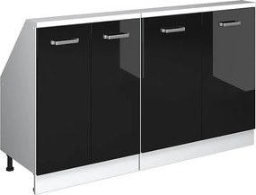 Szafka kuchenna na dach skośny czarny wysoki połysk 140x46x81.6 r-line