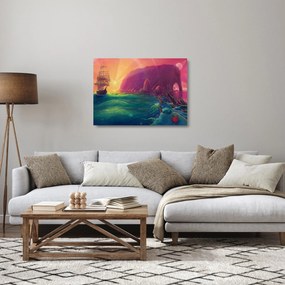 Obraz na szkle - Obraz na szkle olejny, Podróż do fantastycznego królestwa (70x50 cm)