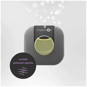 Simplehuman Półokrągły kosz pedałowy z ramą zestali nierdzewnej 45 l, czarny