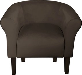 Fotel Milo tkanina Welur wygodny fotel tapicerowany do salonu i sypialni : Kolor nogi - Venge, Kolor tkaniny - VELVET - MG05, Wysokość nogi - 20 cm