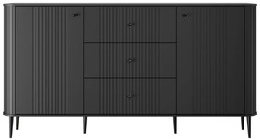 Komoda z szufladami Vesper 160 cm - czarny / czarne nogi