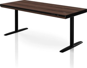 Biurko elektryczne sit-stand z szufladą i ładowarką bezprzewodową Qi czarne/orzech, 1600 mm: ELLIS