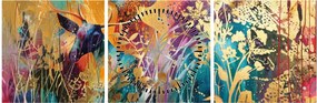 Obraz - Abstrakcyjny obraz natury (z zegarem) (90x30 cm)