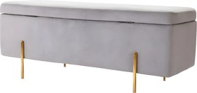 Ławka HERVE ze skrzynią  do przechowywania – kolor jasnoszary