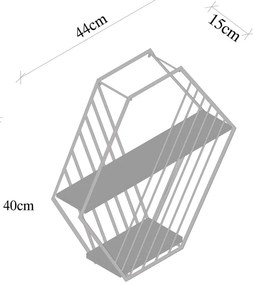 Brązowa wielopoziomowa półka z litego drewna świerkowego 44 cm Liliales – Kalune Design