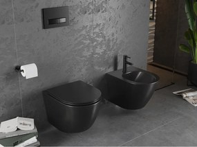 Mexen Lena miska wc Rimless z deską wolnoopadającą slim, duroplast, czarna mat - 30221085
