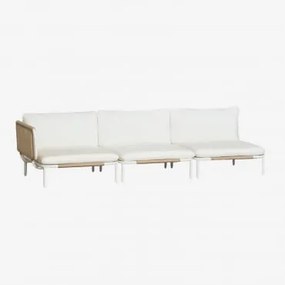 Sofa Modułowy Narożny Ogrodowy 3-częściowy Ze Stali Roubly Beige Migdałowa - Sklum