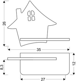 Kinkiet ścienny w formie domku z wtyczką miętowy - K021 C6-C04