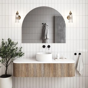 Lustro owalne oszlifowane portalowe bezramowe bez podświetlenia 100 X 78 CM RONA | Różne kolory szkła : Kolor tafli szkła - Grafit