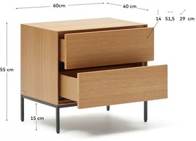 Szafka nocna w dekorze dębu Vedrana – Kave Home