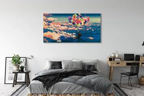 Obraz drukowany na płótnie Balony na Niebie z Chmurami